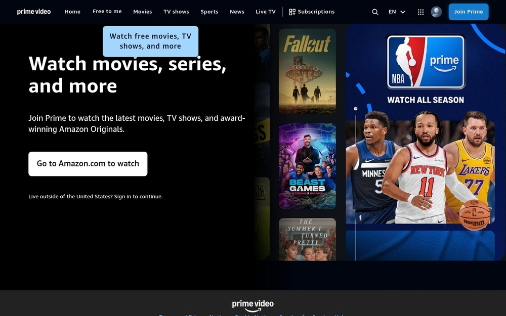 Prime Video ana sayfa